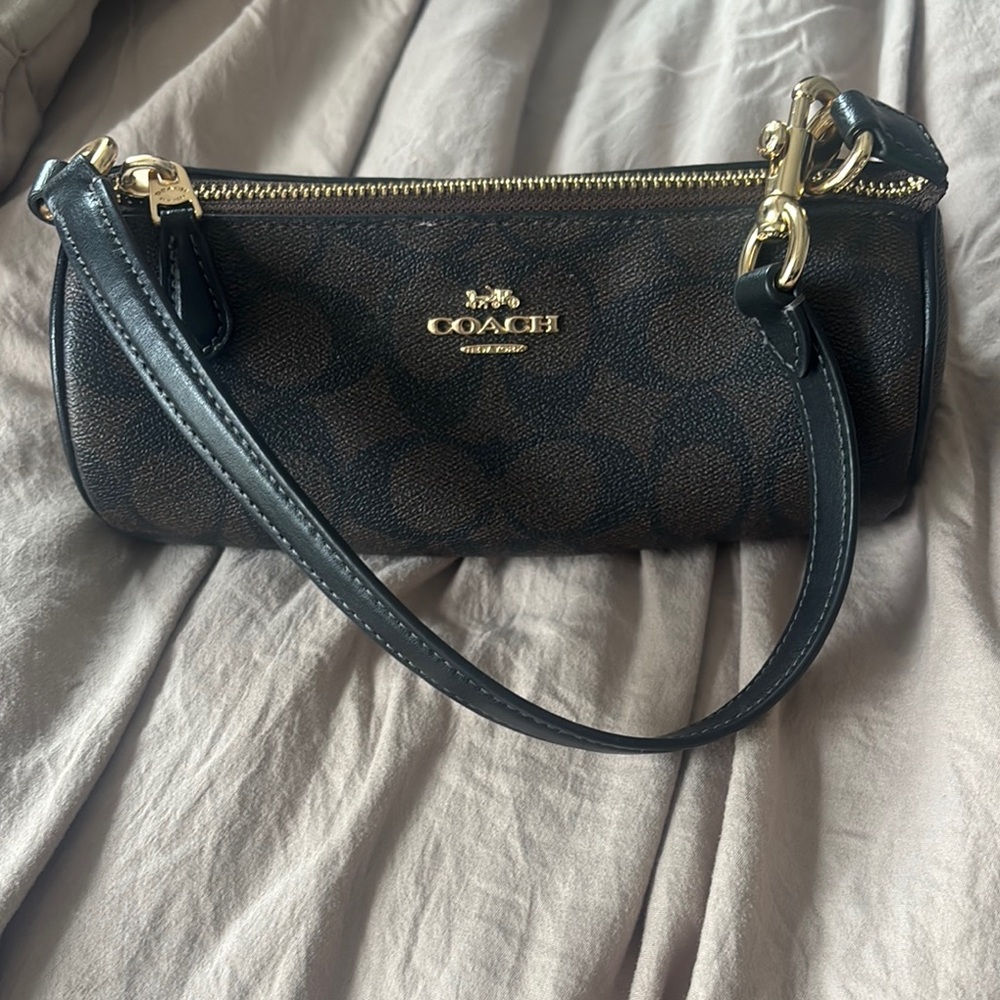 Coach Black Clutch with Gold-Tone Accents